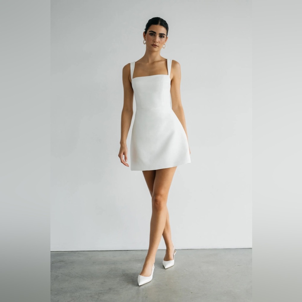 Jenny Yoo Camille Ivory Mini Dress
